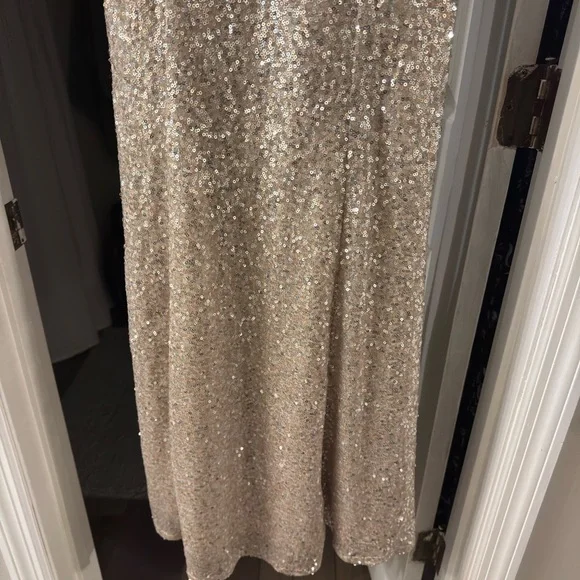 Crystal Doll Gold Sequin NYE/prom/ wedding Dress - Picture 7 of 10
